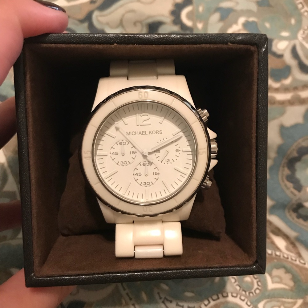Michael Kors White Oversized Watch